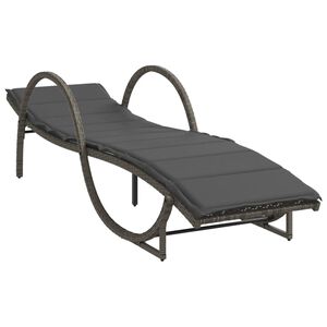 vidaXL liggestol med hynde 60x199x42 cm polyrattan gr&aring;