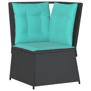 vidaXL havesofahj&oslash;rne med hynder sort polyrattan