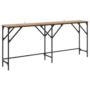 vidaXL Konsolbord Artisan Egetr&aelig; 180 x 30 x 75 cm Konstrueret tr&aelig;