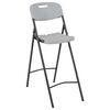 vidaXL foldbare barstole 2 stk. HDPE og stål hvid