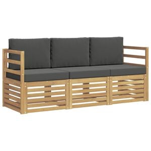 vidaXL Sofas&aelig;t 3 stk. Hvid og antracit Polyester