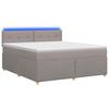 vidaXL Boxmadras med topmadras Gr&aring;brun 160 x 200 cm Stof