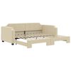 vidaXL daybed med udtr&aelig;k 90x200 cm stof cremefarvet