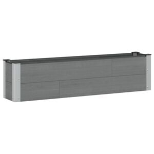 vidaXL H&oslash;jbed Gr&aring; 150 x 30 x 36 cm WPC og Aluminium