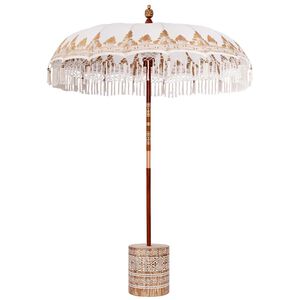 vidaXL Balinesisk parasol med base Cremefarvet &Oslash; 180-190 cm