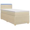 vidaXL Boxmadras med topmadras Cremefarvet 80 x 200 cm Stof