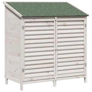 vidaXL Have Skur med tag Hvid 106 x 56 x 113,5 cm Massivt Fyrretr&aelig;