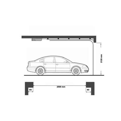vidaXL garageport med paneler gråhvid