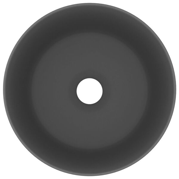 vidaXL luksuriøs håndvask 40x15 cm rund keramik mat mørkegrå