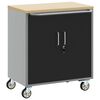 vidaXL Trolley rullev&aelig;rksted med hylde Sort og gr&aring; 75 x 45 x 85 cm