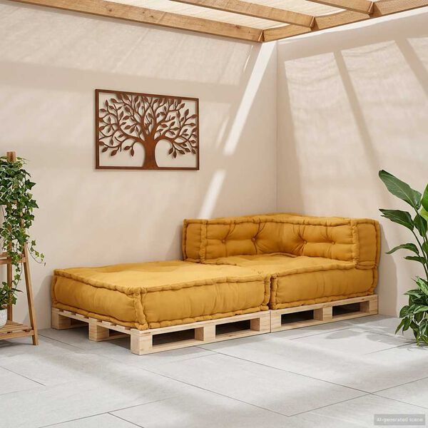 vidaXL modul&aelig;r sofaenhed stof 70x70x54 gul