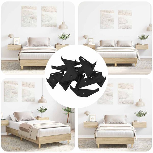 vidaXL Hj&oslash;rnebeslag 12 pcs Sort 138,5 x 50,5 x 16 mm Jern