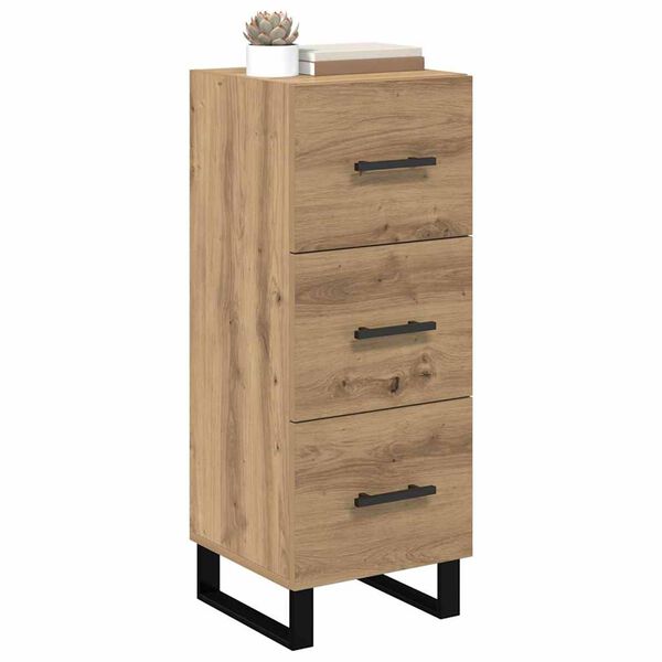 vidaXL Sideboard med skuffe Artisan Egetr&aelig; 34,5 x 34 x 90 cm