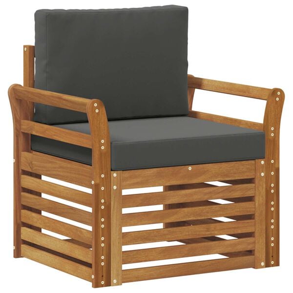 vidaXL Udend&oslash;rs sofagruppe Soli Akacietr&aelig; og polyester Naturfarvet