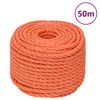vidaXL arbejdsreb 16 mm 50 m polypropylen orange