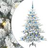 vidaXL Kunstigt Hinged Juletr&aelig; Gr&oslash;n og hvid 150 cm PVC