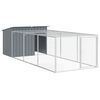 vidaXL hundehus med l&oslash;beg&aring;rd antracit 153x396x110 cm galvaniseret st&aring;l