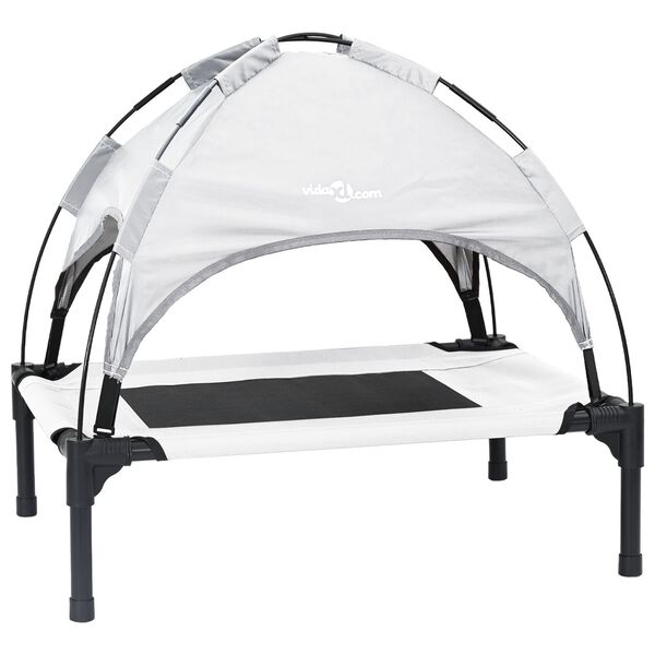 vidaXL Hundeseng Sølvgrå s Stål