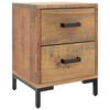 vidaXL sengebord 36x30x45 cm massivt fyrretr&aelig; brun