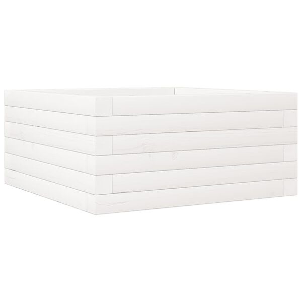 vidaXL plantekasse 50x50x23 cm massivt fyrretr&aelig; hvid