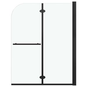 vidaXL foldbar brusekabine 2 paneler ESG 95x140 cm sort