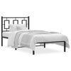 vidaXL sengeramme med sengegavl 90x190 cm metal sort