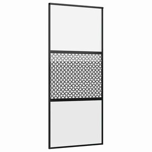 vidaXL Glasd&oslash;r 90 x 2 x 205 cm Aluminium Sort