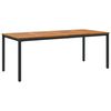 vidaXL Udend&oslash;rs Bord Naturlig og sort 200 x 90 x 75 cm