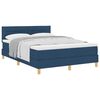 vidaXL Box spring seng med pude med hovedg&aelig;rde Bl&aring; 140 x 200 cm Stof