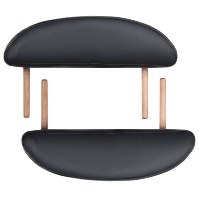 vidaXL foldbart massagebord m. 2 bolsterpuder 4 cm tyk oval sort