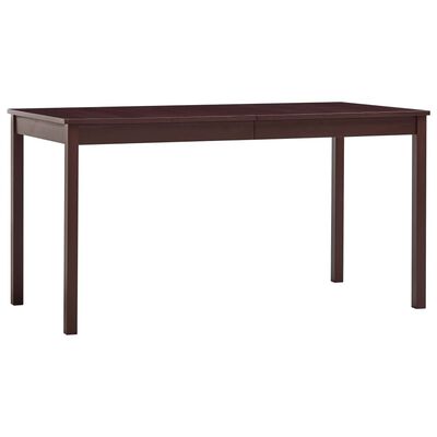 vidaXL spisebord 140 x 70 x 73 cm fyrretræ mørkebrun