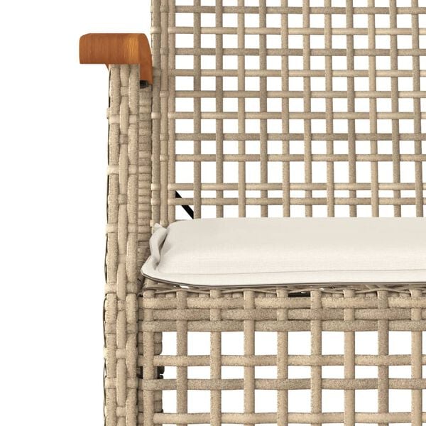 vidaXL spisebordss&aelig;t til haven 3 dele med hynder polyrattan beige