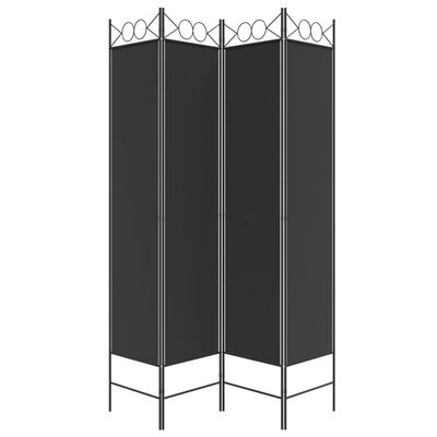 vidaXL 4-panels rumdeler 160x200 cm stof sort