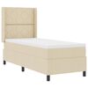 vidaXL Box spring seng med madras Creme 80 x 200 cm Stof
