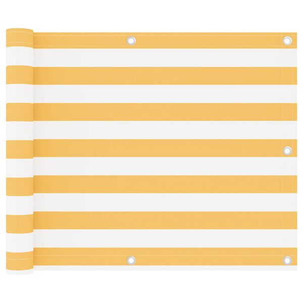 vidaXL altanafskærmning 75x400 cm oxfordstof hvid og gul