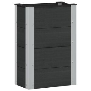 vidaXL H&oslash;jbed Sort 50 x 30 x 72 cm WPC og Aluminium