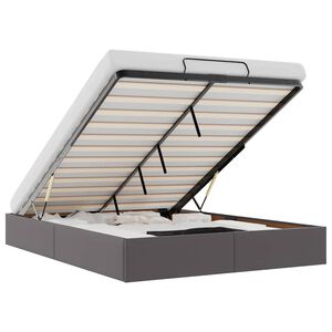 vidaXL osmannisk sengeramme uden madras 140x200 cm kunstl&aelig;der gr&aring;