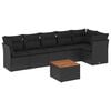 vidaXL sofas&aelig;t til haven 7 dele med hynder polyrattan sort
