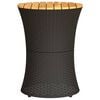 vidaXL sidebord trommeformet polyrattan og massivt træ sort
