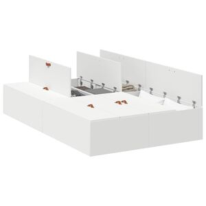 vidaXL Seng med opbevaring Hvid 120 x 190 cm Konstrueret tr&aelig;