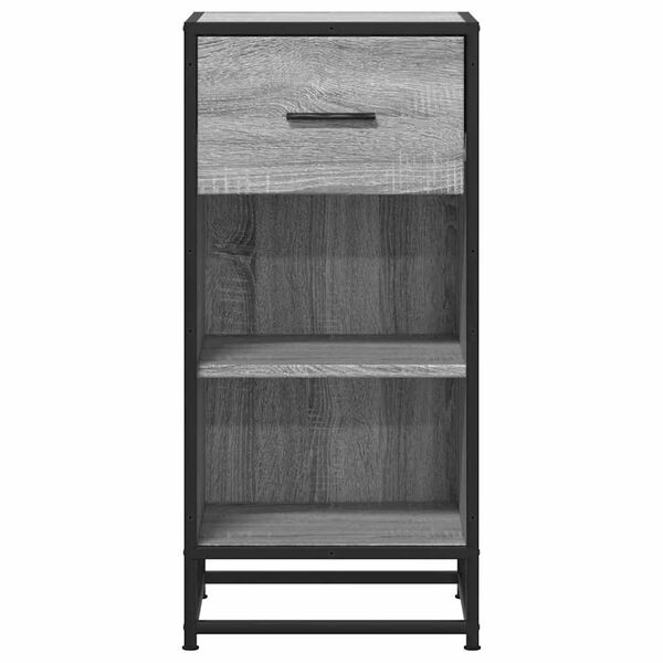 vidaXL skab 35,5x35x76 cm konstrueret tr&aelig; og metal gr&aring; sonoma-eg