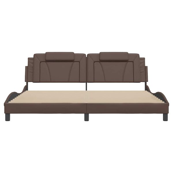 vidaXL sengeramme uden madras Viana 200x200 cm kunstl&aelig;der brun