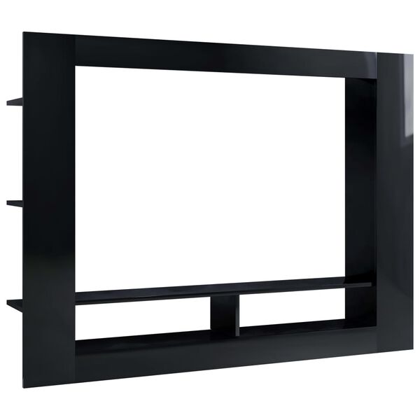 vidaXL tv-bord 152x22x113 cm konstrueret tr&aelig; sort h&oslash;jglans