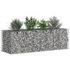 vidaXL Gabion h&oslash;jbed S&oslash;lv 180 x 60 x 55 cm Galvaniseret st&aring;l