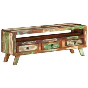 vidaXL tv-bord 110x30x40 cm massivt genbrugstr&aelig; flerfarvet