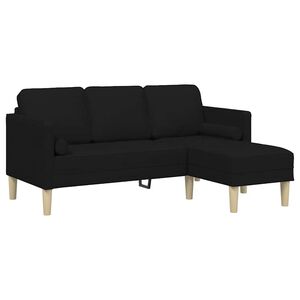 vidaXL Sofa S&aelig;t Sort 173 x 131 x 67 cm Stof