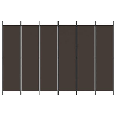 vidaXL 6-panels rumdeler 300x200 cm stof brun