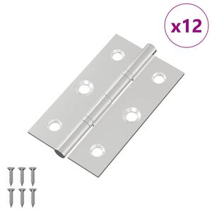 vidaXL H&aelig;ngsel Ensfarvet 12 pcs S&oslash;lv 58 x 35 x 1 mm St&aring;l