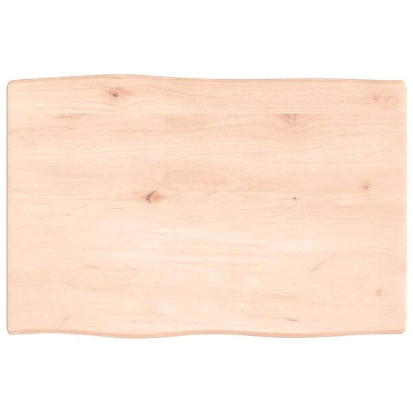 vidaXL bordplade 60x40x2 cm naturlig kant ubehandlet massivt egetræ