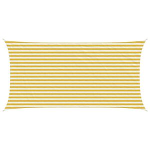 vidaXL Solsejl Gul og Hvid 2,5 x 6 m HDPE
